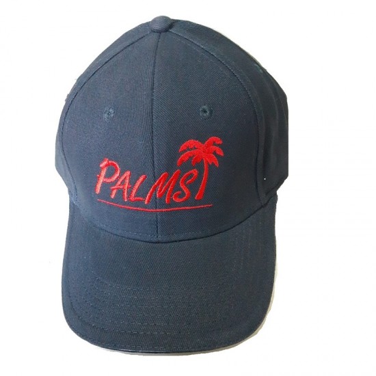 Cappellino Palms blu e logo rosso