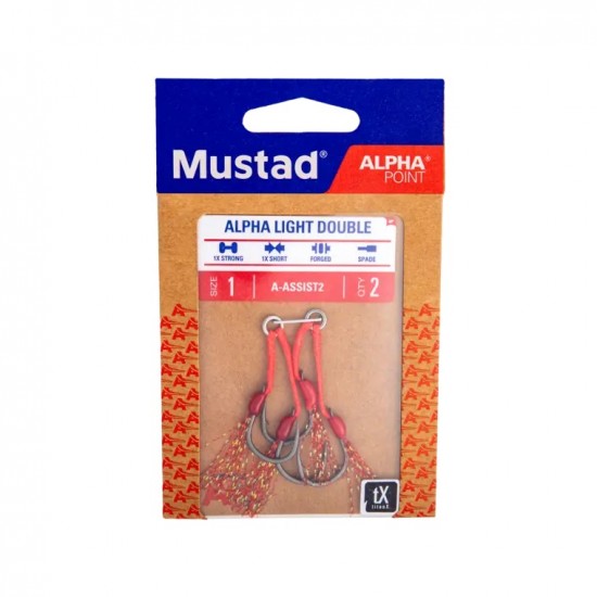 Assist Mustad Alpha Light Flash Doppio mis 2/0 Assist Mustad Alpha Light Flash Doppio mis 2/0