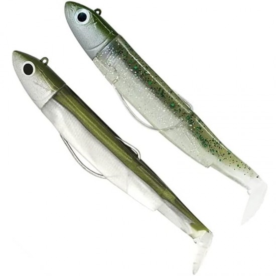 Fiiish Black Minnow Taglia 2 Mis 90 Doppio Combo Offshore 10 gr col Khaki + Ghost Minnow