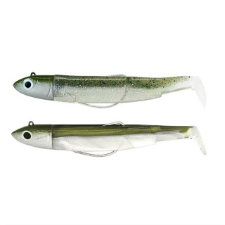 Artificiale siliconico Fiiish Black Minnow Taglia 3 Mis 120 Doppio Combo Offshore 25 gr col Khaki + Ghost Minnow
