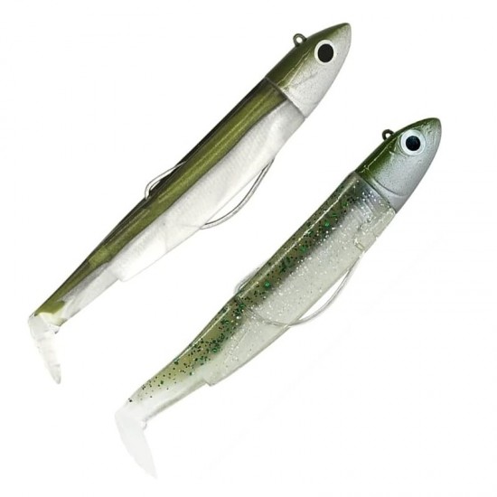 Fiiish Black Minnow Taglia 1 Mis 70 Doppio Combo Offshore 6 gr col Khaki + Ghost Minnow