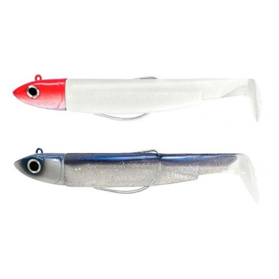 Fiiish Black Minnow Taglia 1 Mis 70 Doppio Combo Offshore 6 gr col White Head Red + Electric Blue