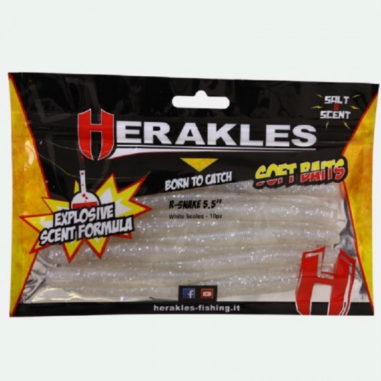 SOFTBAIT HERAKLES R-SNAKE 5.5'' col White Scales
