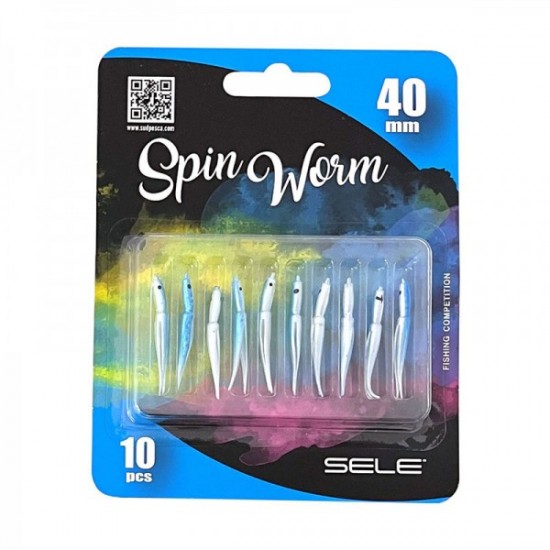 Artificiali siliconici Sele Spin Worm 40 mm col. Blue (10 pz) Artificiali siliconici Sele Spin Worm 40 mm col. Blue (10 pz)