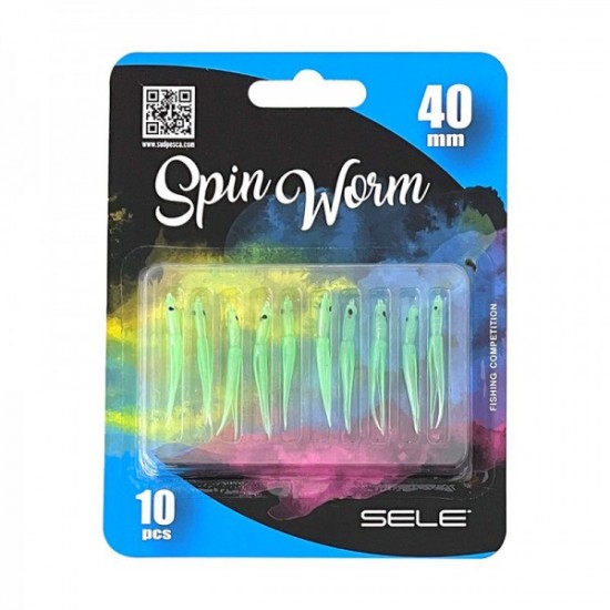 Artificiali siliconici Sele Spin Worm 40 mm col. Lumi (10 pz)