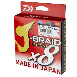 Multifibra Daiwa J-Braid Grand X8 300 mt 0.16 mm col multicolor Multifibra Daiwa J-Braid Grand X8 300 mt 0.16 mm col multicolor