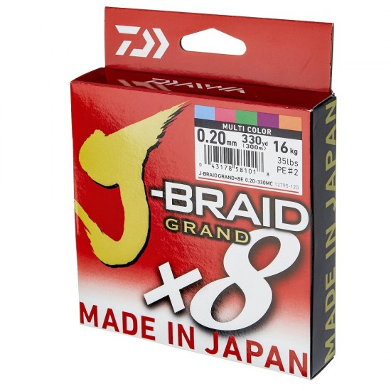 Multifibra Daiwa J-Braid Grand X8 270 mt 0.16 mm col yellow