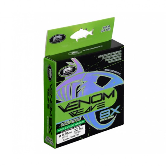 Trecciato Lineaeffe Venom Weave 8X Apple Green 300 m 0.14 mm