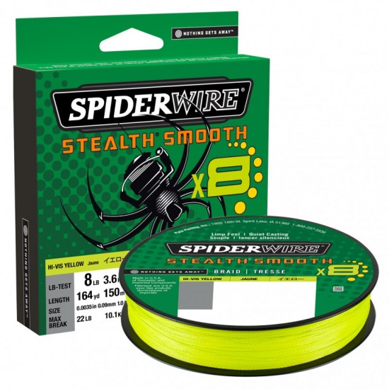 Trecciato Spiderwire Stealth Smooth X8 Yellow 300 mt 0.15 mm