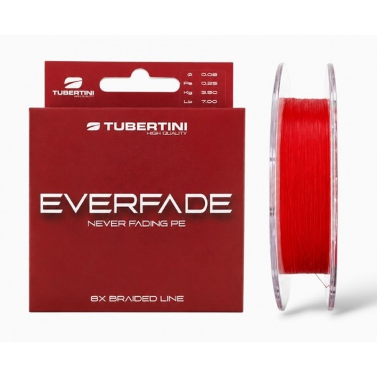 Trecciato Tubertini Everfade Red X8 150 mt 0.08 mm Trecciato Tubertini Everfade Red X8 150 mt 0.08 mm
