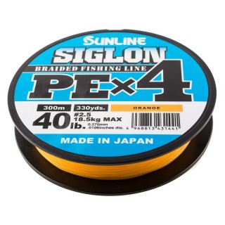 Trecciato Sunline Siglon PE X4 300 mt 0.187 mm (# 1.2) col Orange Trecciato Sunline Siglon PE X4 300 mt 0.187 mm (# 1.2) col Orange