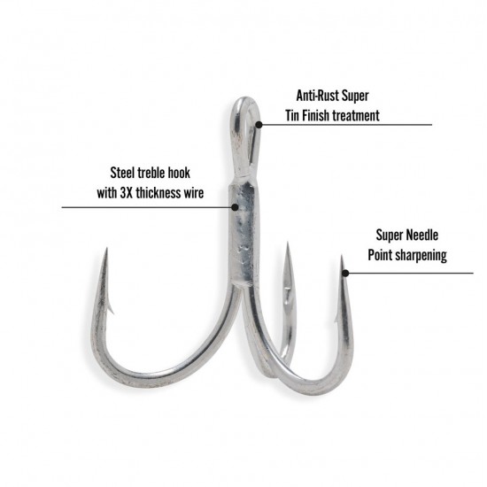 Akami Treble Hook TRX-46 mis 12 conf da 6 pz Akami Treble Hook TRX-46 mis 12 conf da 6 pz