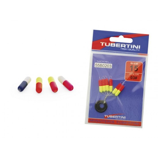 Tubertini iberica cylindrical flotter 55B0203 mis 15 col giallo-arancio (conf da 6 pz) Tubertini iberica cylindrical flotter 55B0203 mis 15 col giallo-arancio (conf da 6 pz)