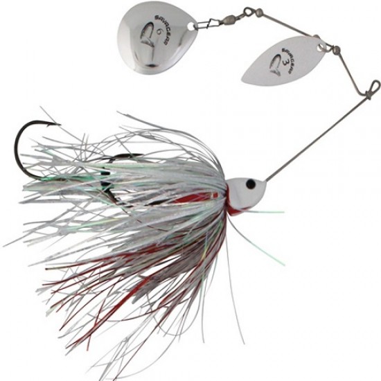 SPINNERBAIT SAVAGE GEAR DA'BUSH 42 gr col WHITE SILVER HOLO FLAME