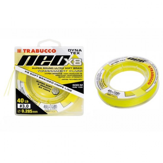 Trecciato Trabucco Neo X8 300 mt 0.148 mm col giallo fluò